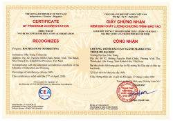 Hình ảnh Chứng nhận Kiểm định chất lượng đào tạo