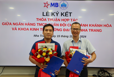 Khoa Kinh tế - Trường Đại học Nha Trang ký kết thỏa thuận hợp tác với Ngân hàng TMCP Quân Đội (MB), chi nhánh Khánh Hòa